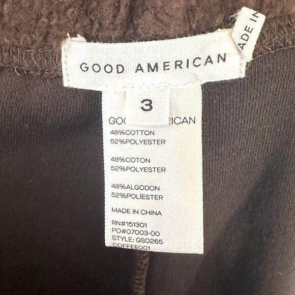 NWT Good American Coffee Brown Sherpa Boyfriend Sweatpant - Size 3 (L) - Picture 3 of 7